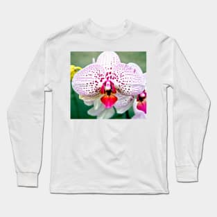 Spotted Violet and White Orchid Long Sleeve T-Shirt